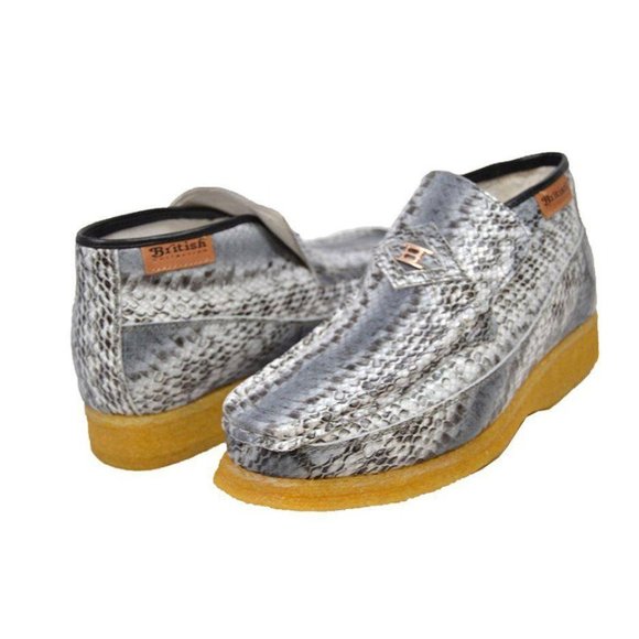 British Walkers Men's BWB Gray Snake Skin Leather Slip On - Picture 1 of 6